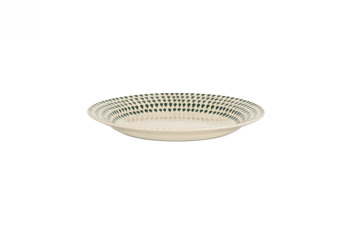 Nkuku - Juniper Drop Side Plate - Cream & Juniper