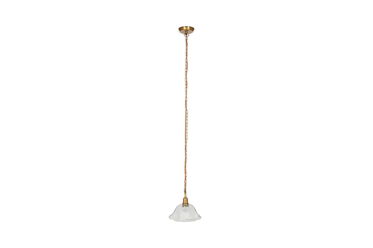 Nkuku - Keju Organic Shape Recycled Glass Pendant Light - Clear