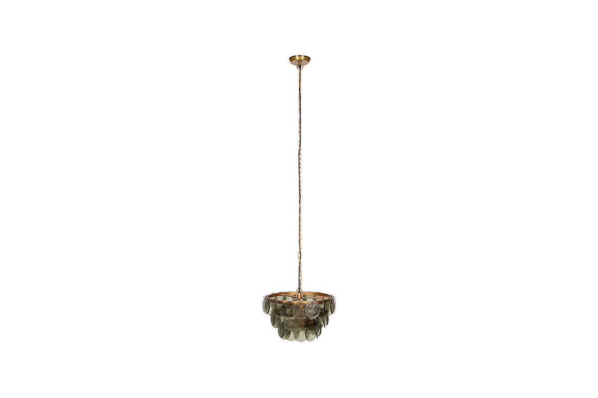 Nkuku - Kagitha Recycled Glass Chandelier - Green