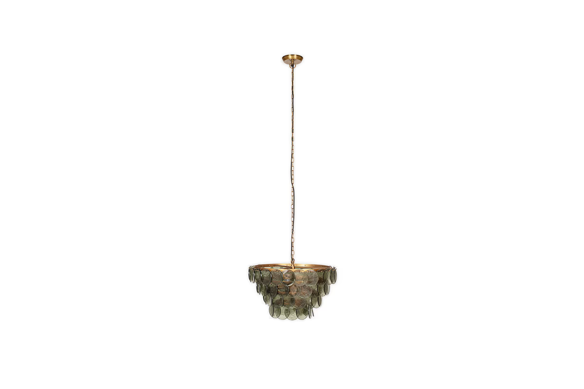 Nkuku - Kagitha Recycled Glass Chandelier - Green