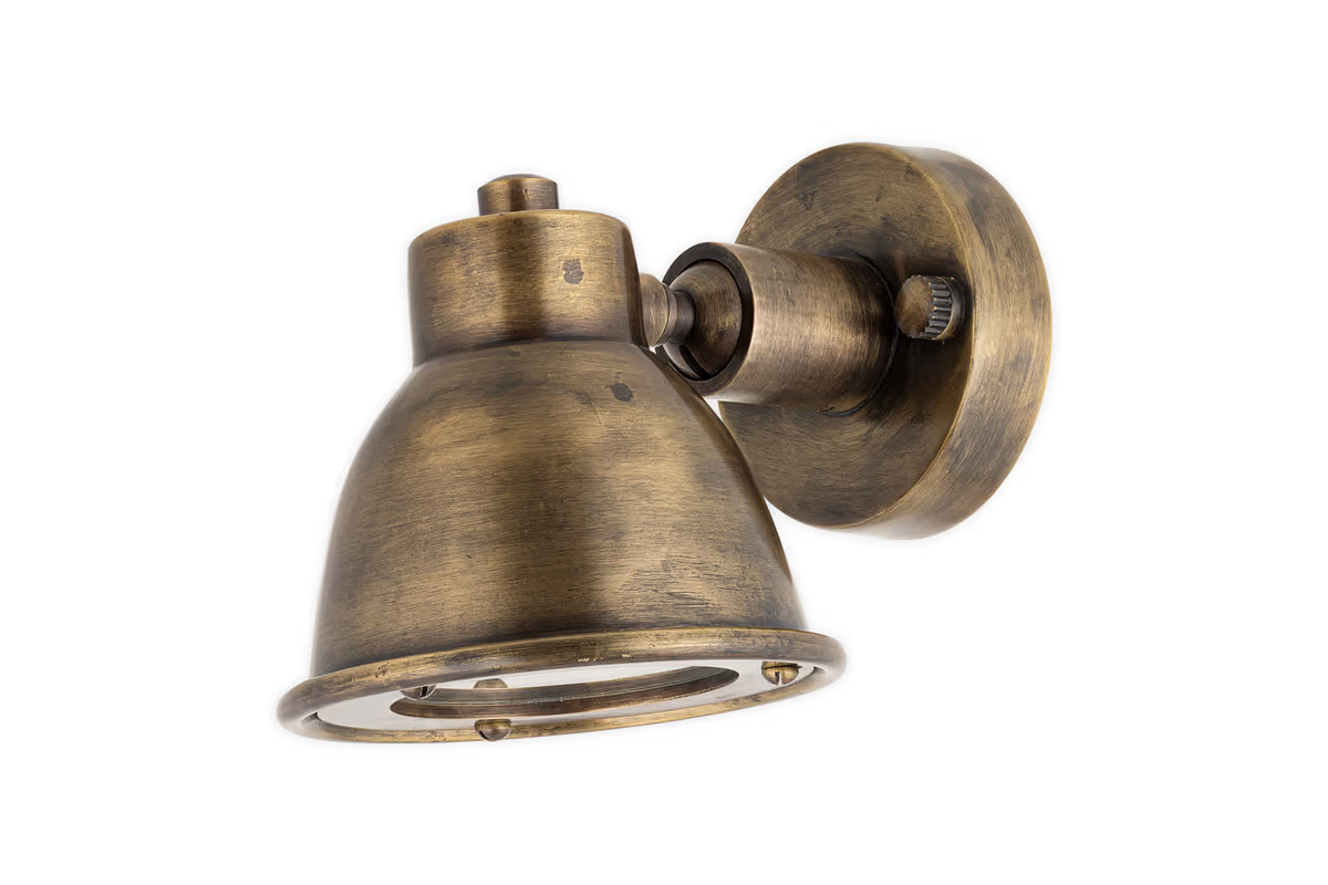 Nkuku - Kasai Brass Wall Spotlight - Antique Brass