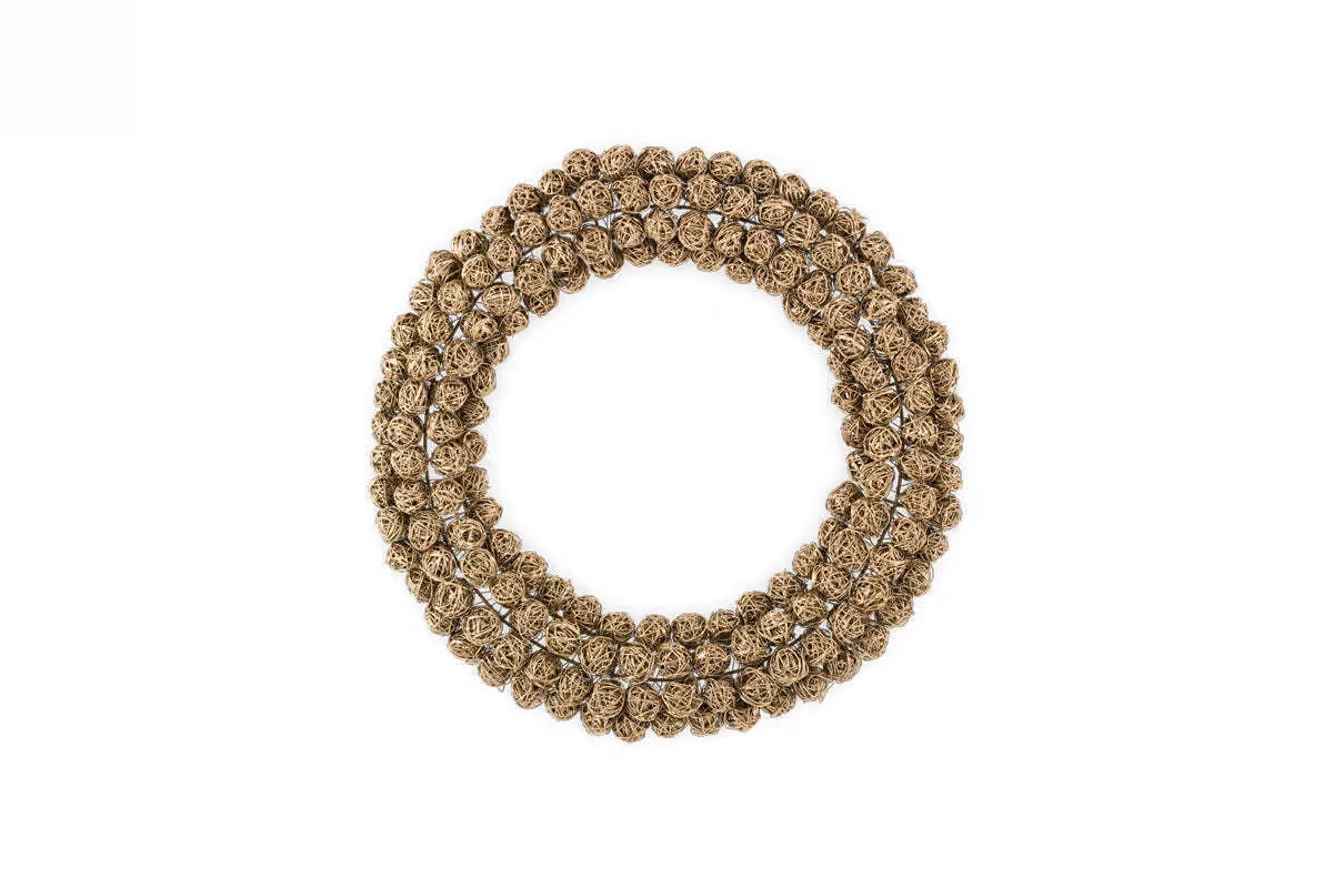 Nkuku - Madhi Wire Ball Wreath - Brass - Small