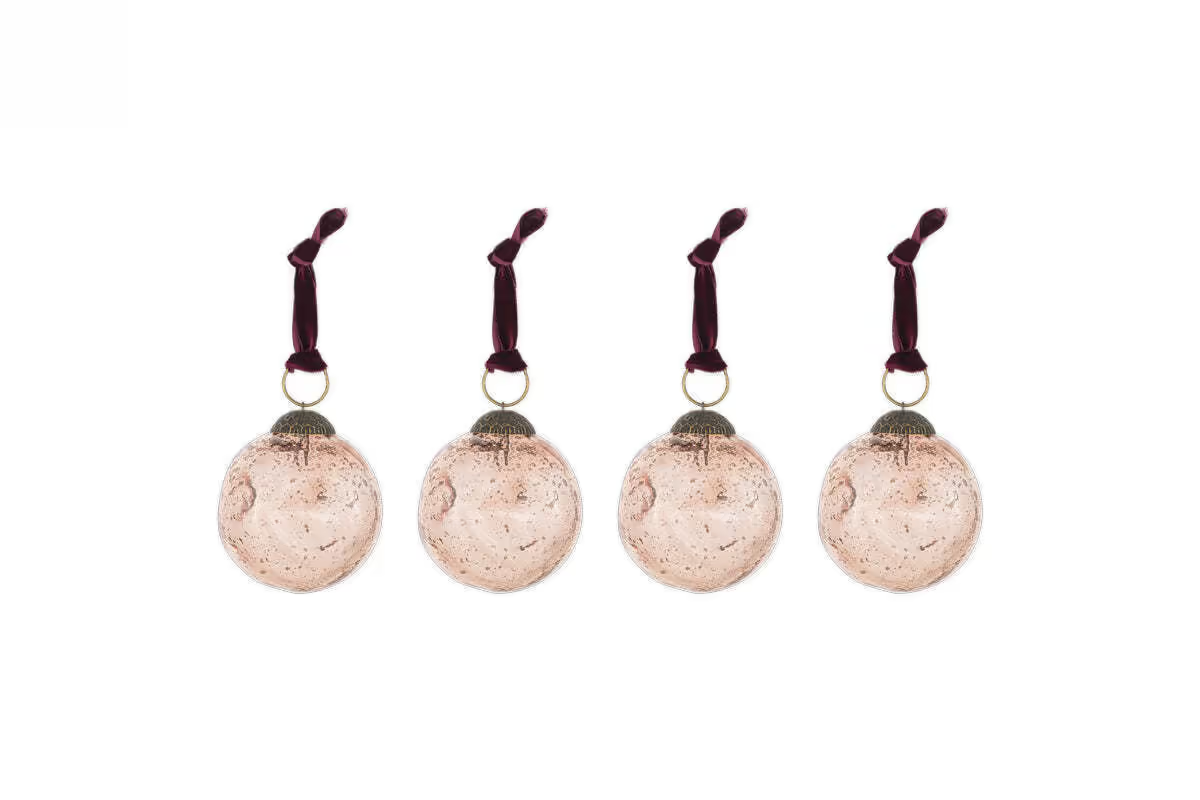 Nkuku - Nishan Pinched Baubles - Copper (Set of 4)