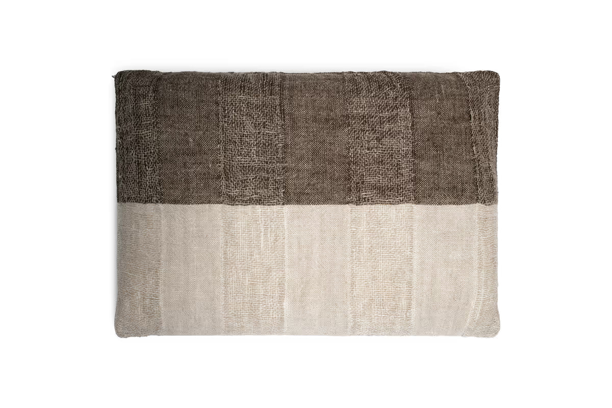 Nkuku - Munir Linen Cushion Cover - Charcoal - 60 x 40cm