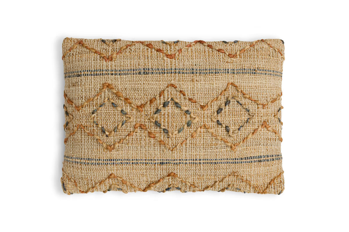 Nkuku - Nila Esha Cushion Cover - Rust & Indigo - 60 x 40cm