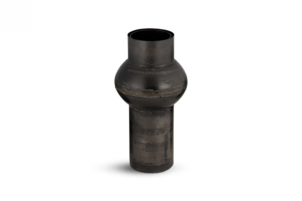 Nkuku - Endo Reclaimed Iron Vase - Aged Black - Small