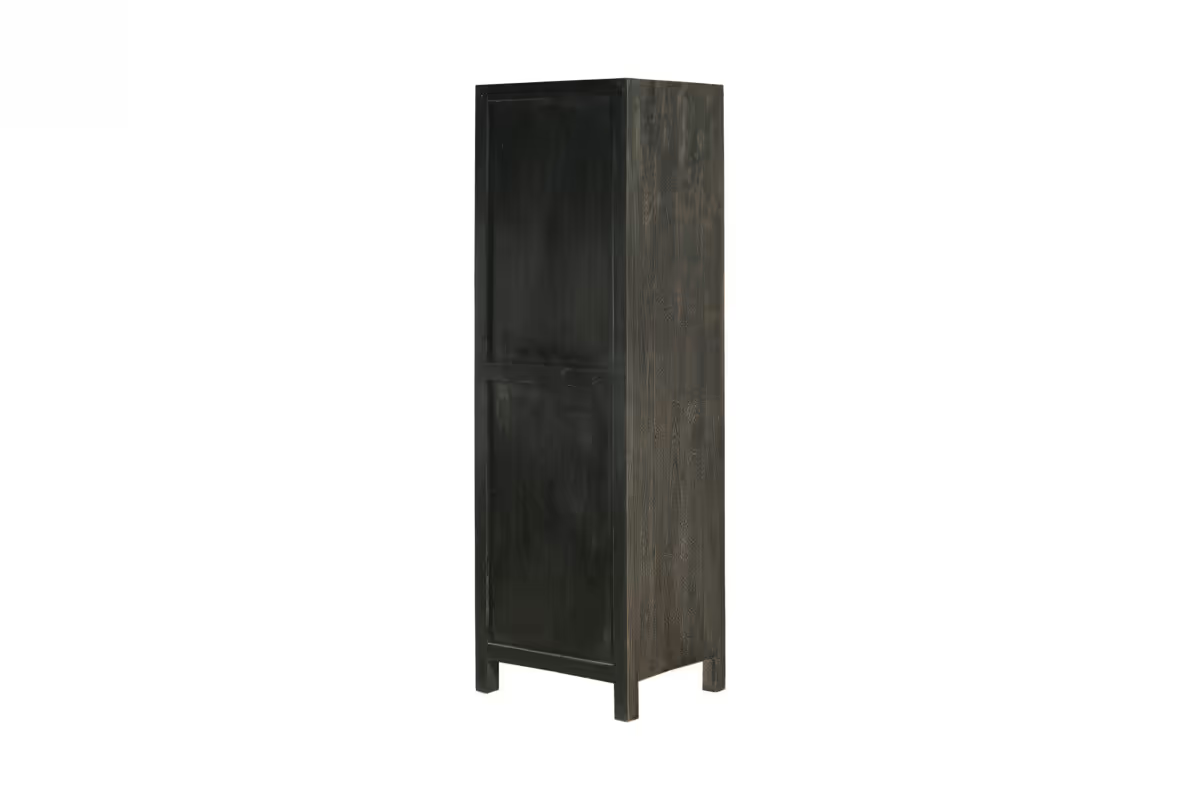 Nkuku - Valin Mango Wood & Glass Cabinet - Charcoal - Tall