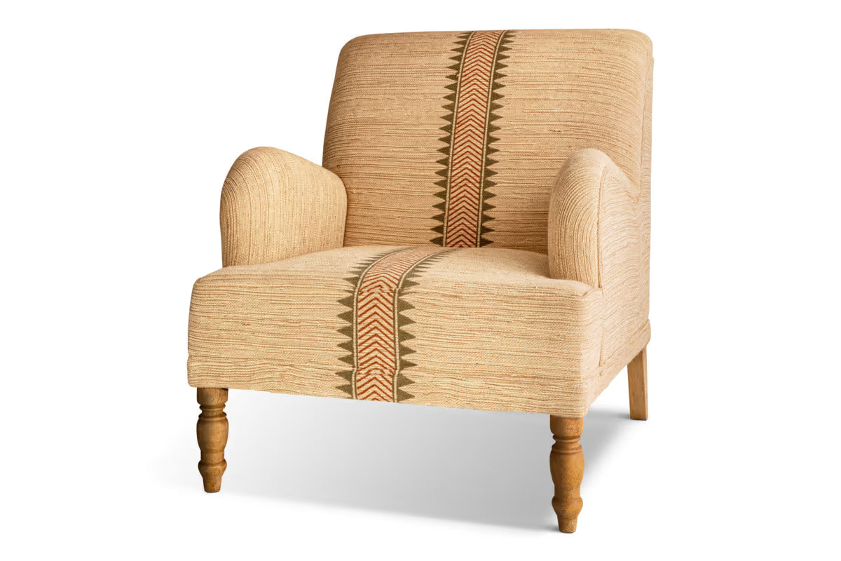 Nkuku - Zairya Jute & Cotton Armchair - Natural & Rust