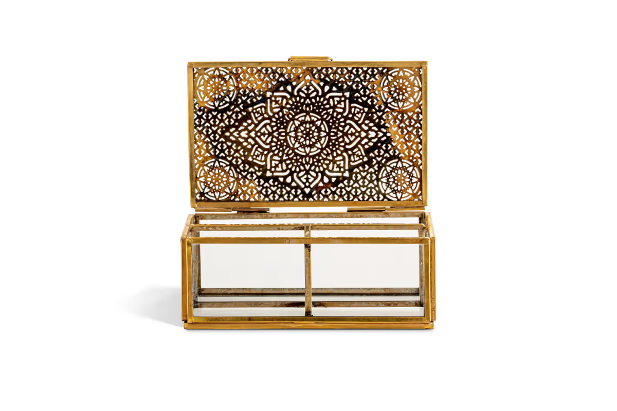Nkuku - Kijang Jewellery Box - Brass & Clear - Small