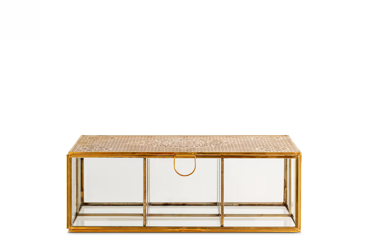 Nkuku - Kijang Jewellery Box - Brass & Clear - Large