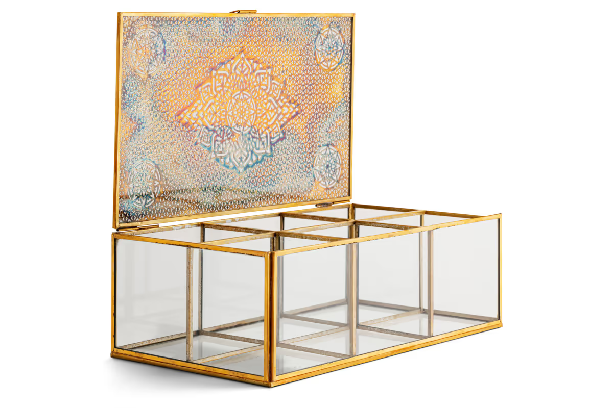 Nkuku - Kijang Jewellery Box - Brass & Clear - Large