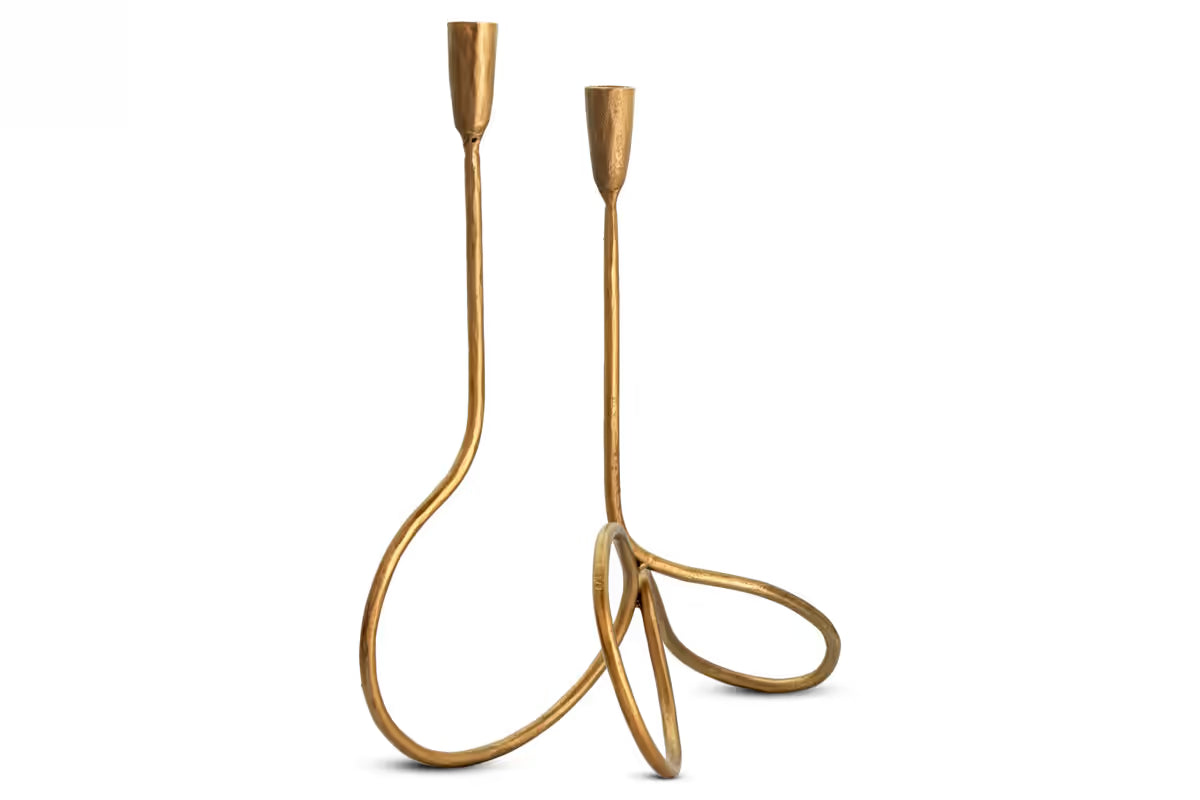 Nkuku - Ayee Twisted Candle Holder - Brass - Without Candle