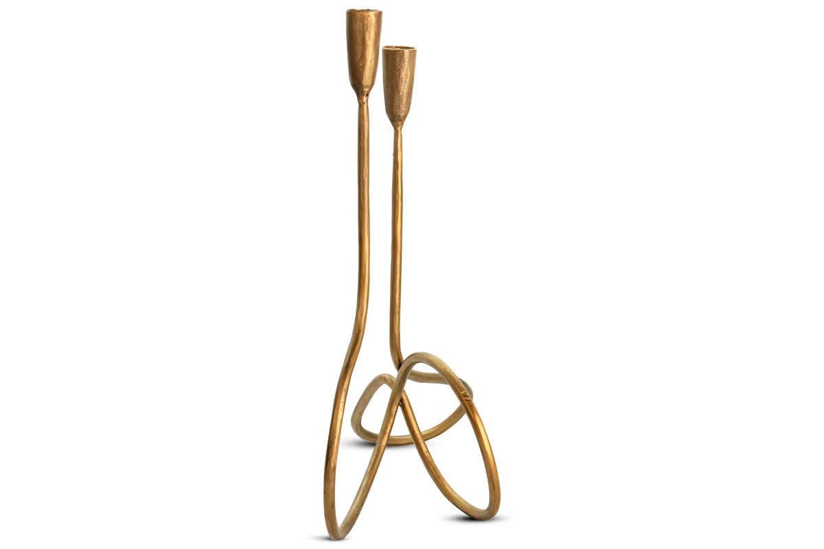 Nkuku - Ayee Twisted Candle Holder - Brass - Without Candle