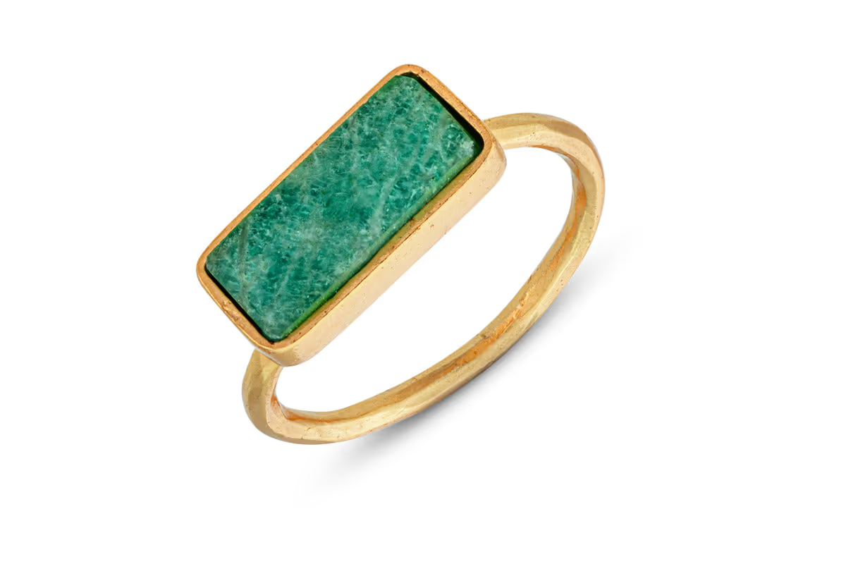 Nkuku - Damaia Amazonite Ring - Gold