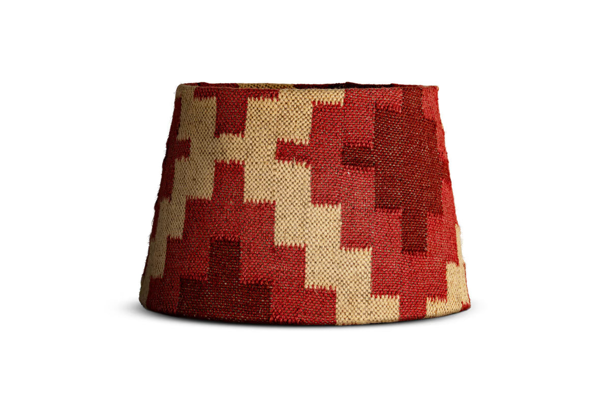 Nkuku - Haadu Jute Kilim Lampshade - Rust & Natural - Large