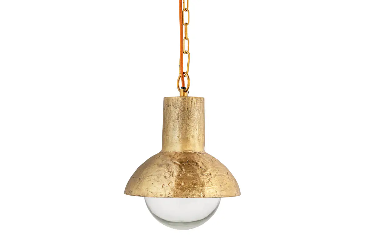 Nkuku - Sakti Brass & Recycled Glass Pendant - Clear