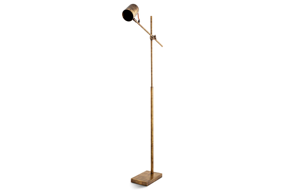 Nkuku - Thenkara Directional Floor Lamp - Antique Brass
