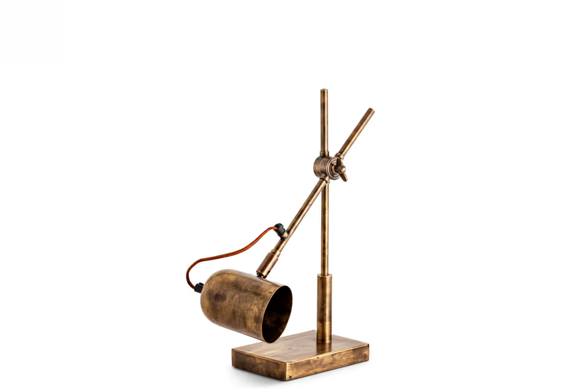 Nkuku - Thenkara Directional Desk Lamp - Antique Brass