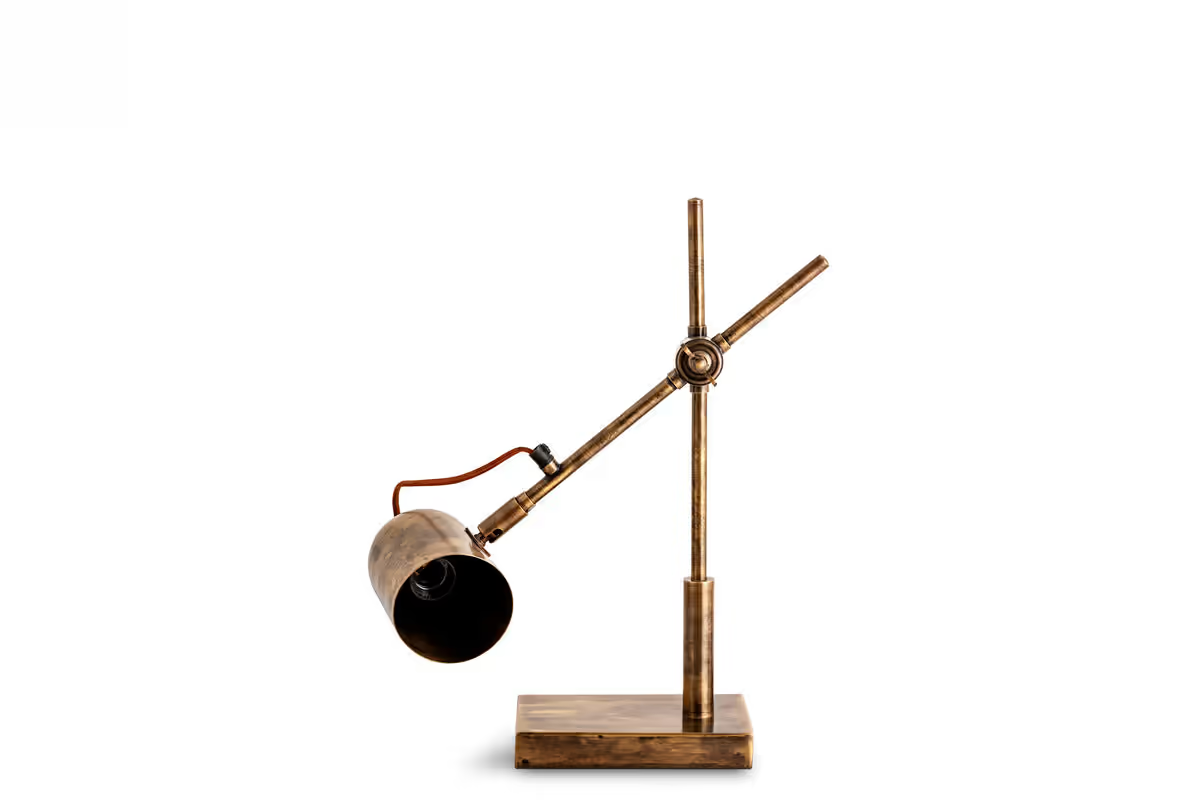 Nkuku - Thenkara Directional Desk Lamp - Antique Brass
