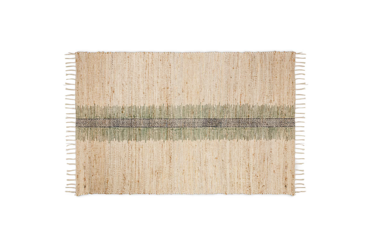 Nkuku - Zairya Jute & Cotton Rug - Sea Foam