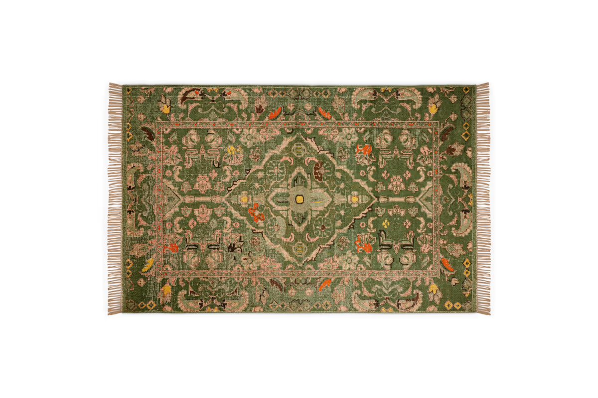 Nkuku - Okuta Jute Heirloom Rug - Olive Green