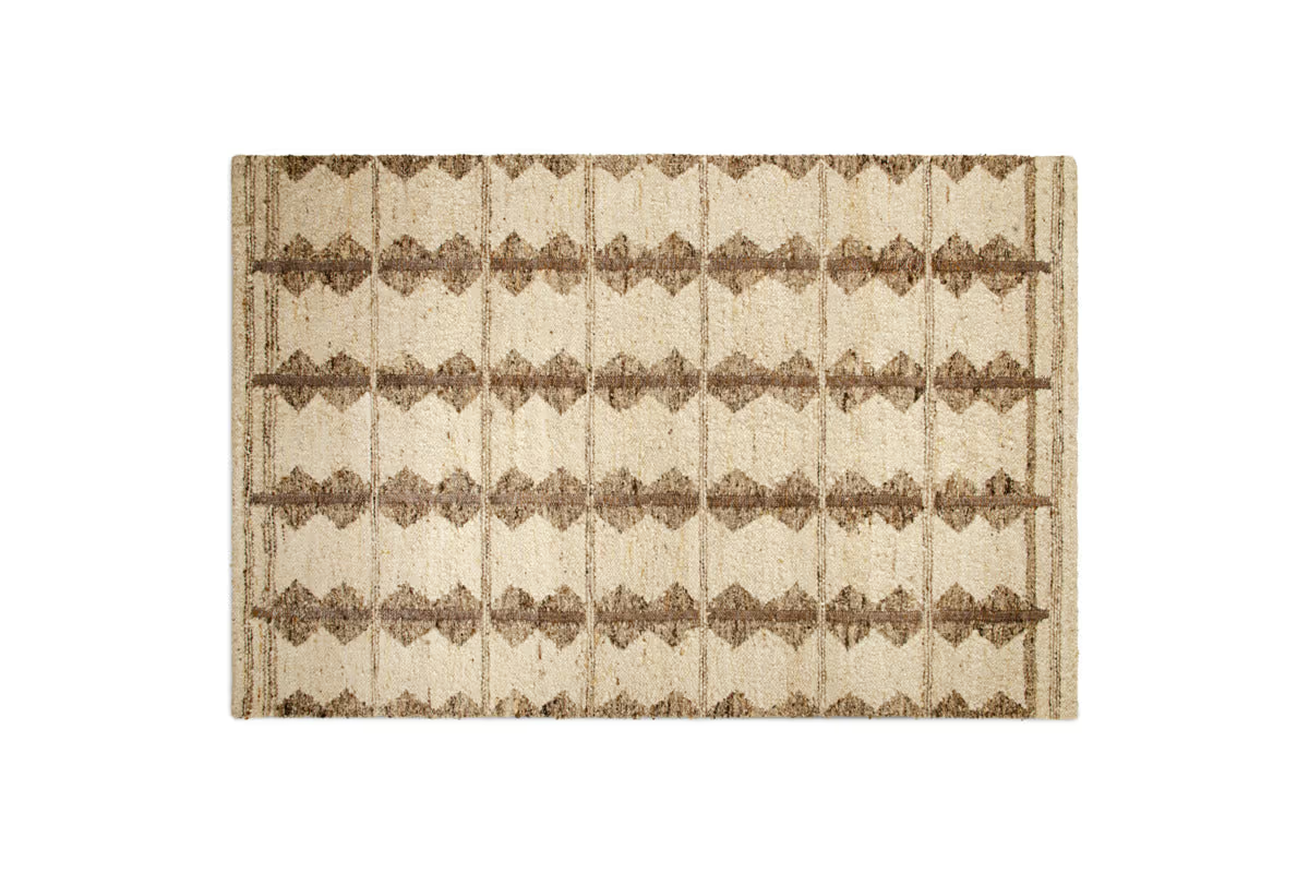 Nkuku - Japandi Handspun Cotton & Wool Rug - Cream & Clay