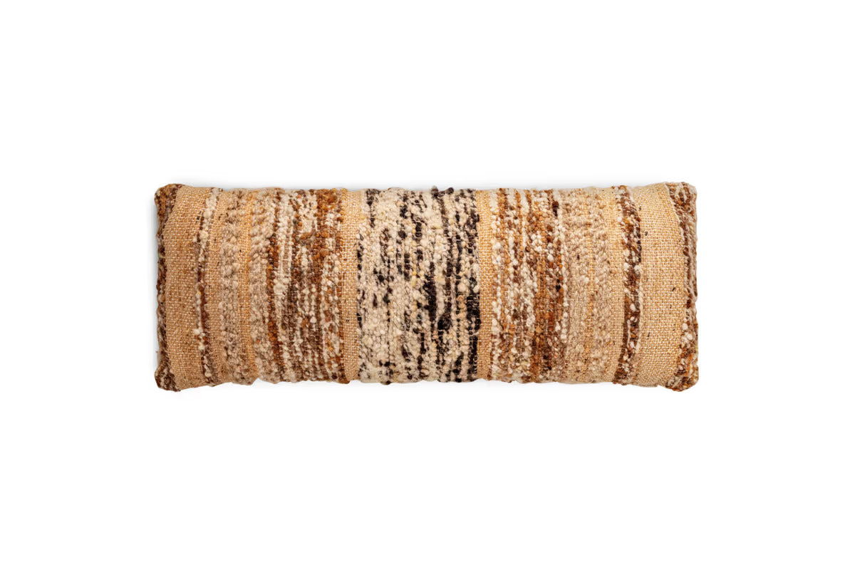 Nkuku - Maua Statement Boucle Lumbar Cushion Cover - Mocha - Without Cushion Inner