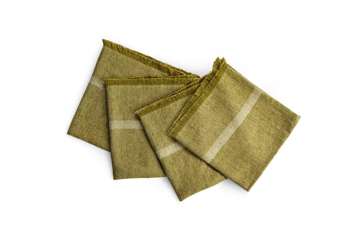 Nkuku - Shanta Napkin - Green - Without Napkin Rings
