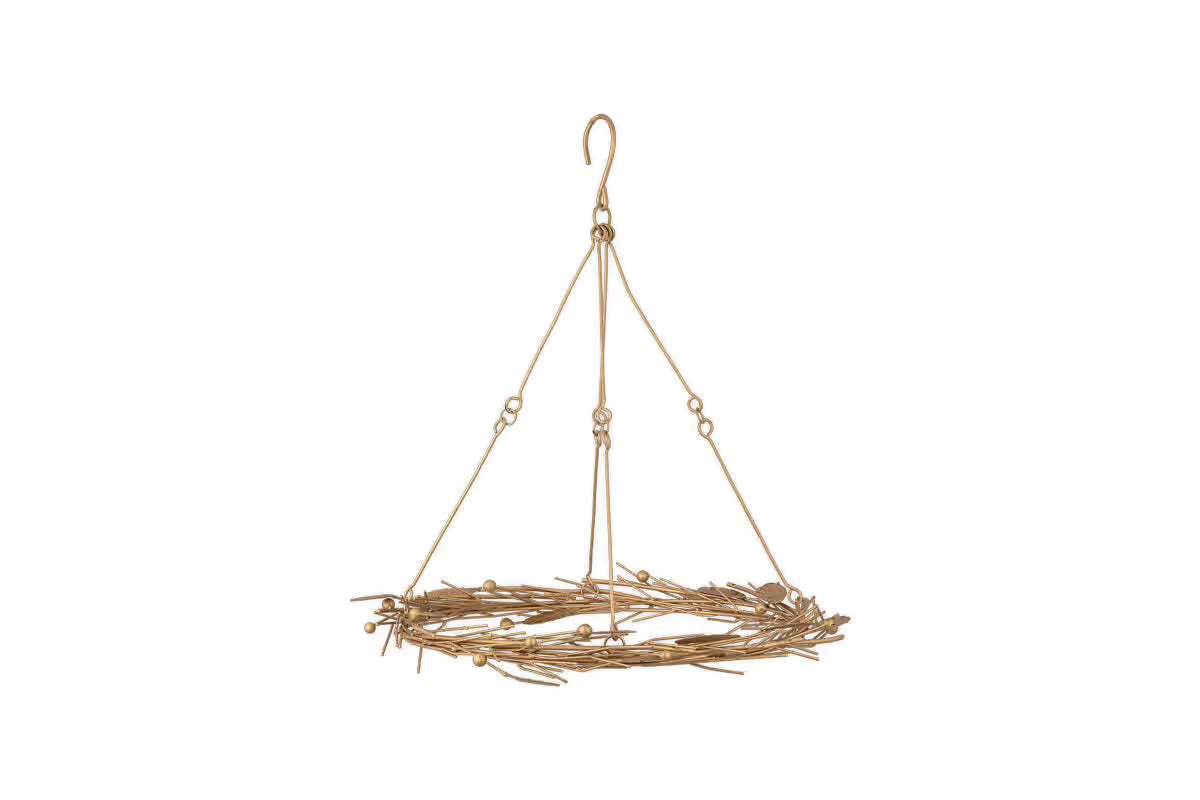 Nkuku - Natesa Hanging Wreath - Brass - Small