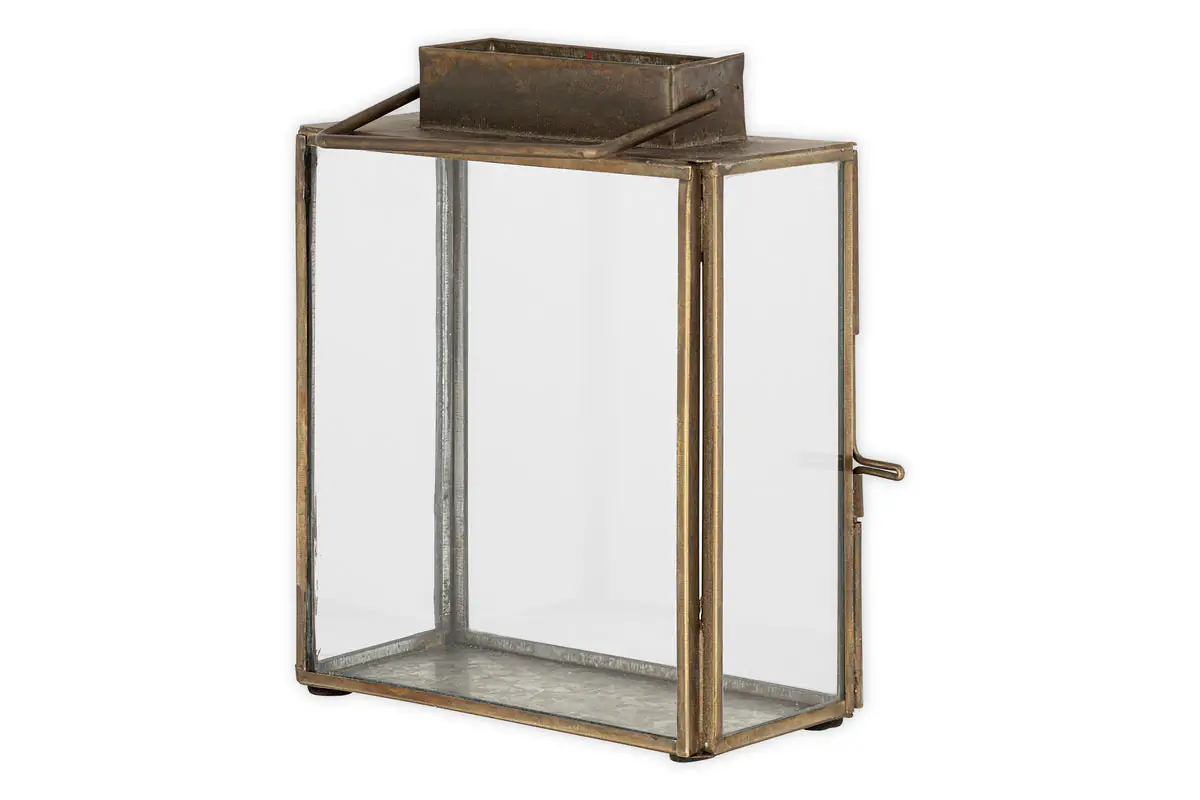 Nkuku - Obi Mini Table Lantern - Antique Brass - Large