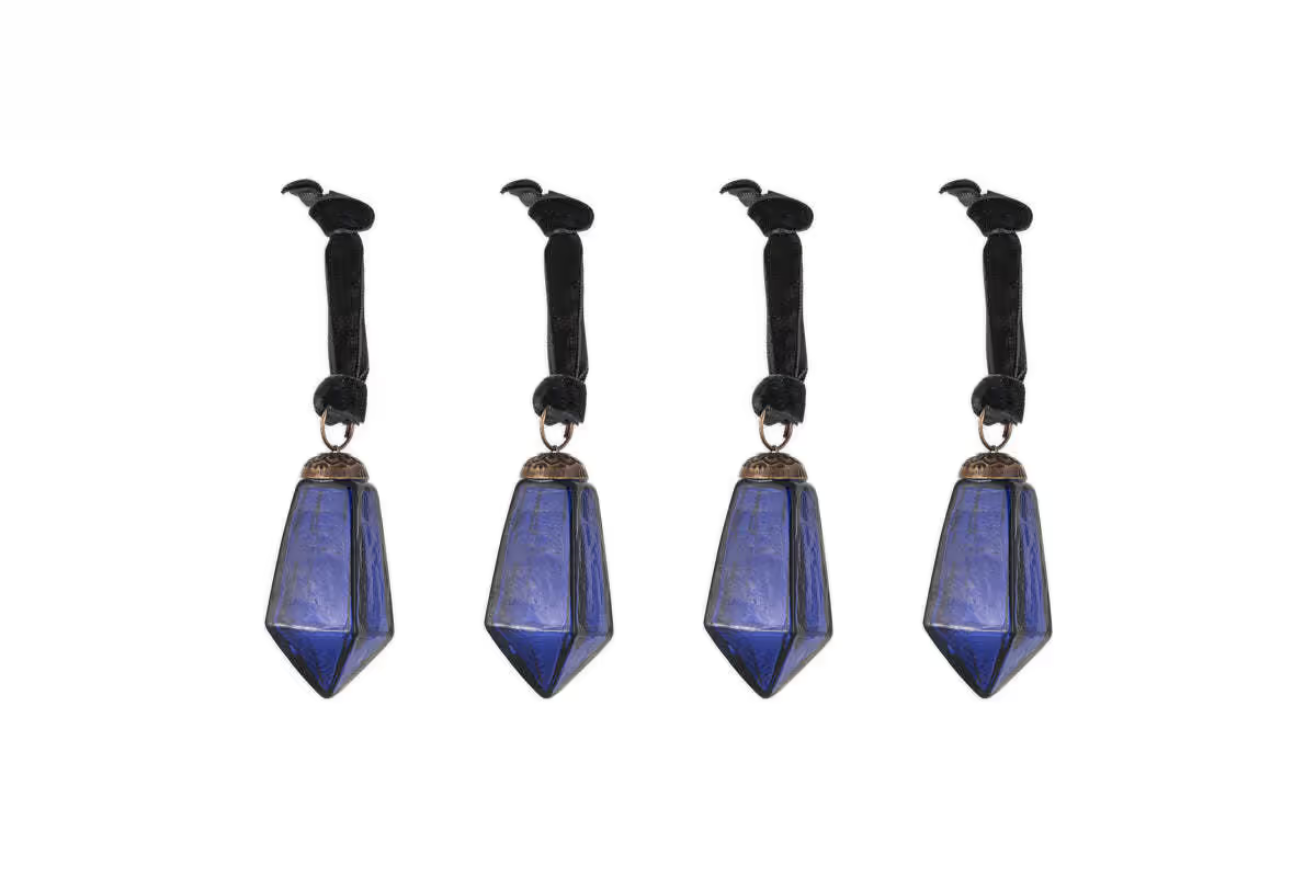 Nkuku - Ratnam Baubles - Indigo - Small (Set of 4)