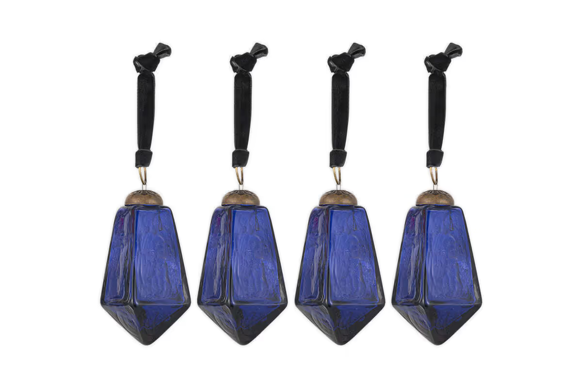 Nkuku - Ratnam Baubles - Indigo - Large (Set of 4)