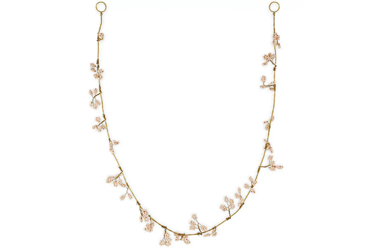 Nkuku - Tanu Mango Wood Beaded Garland - Brass & Natural