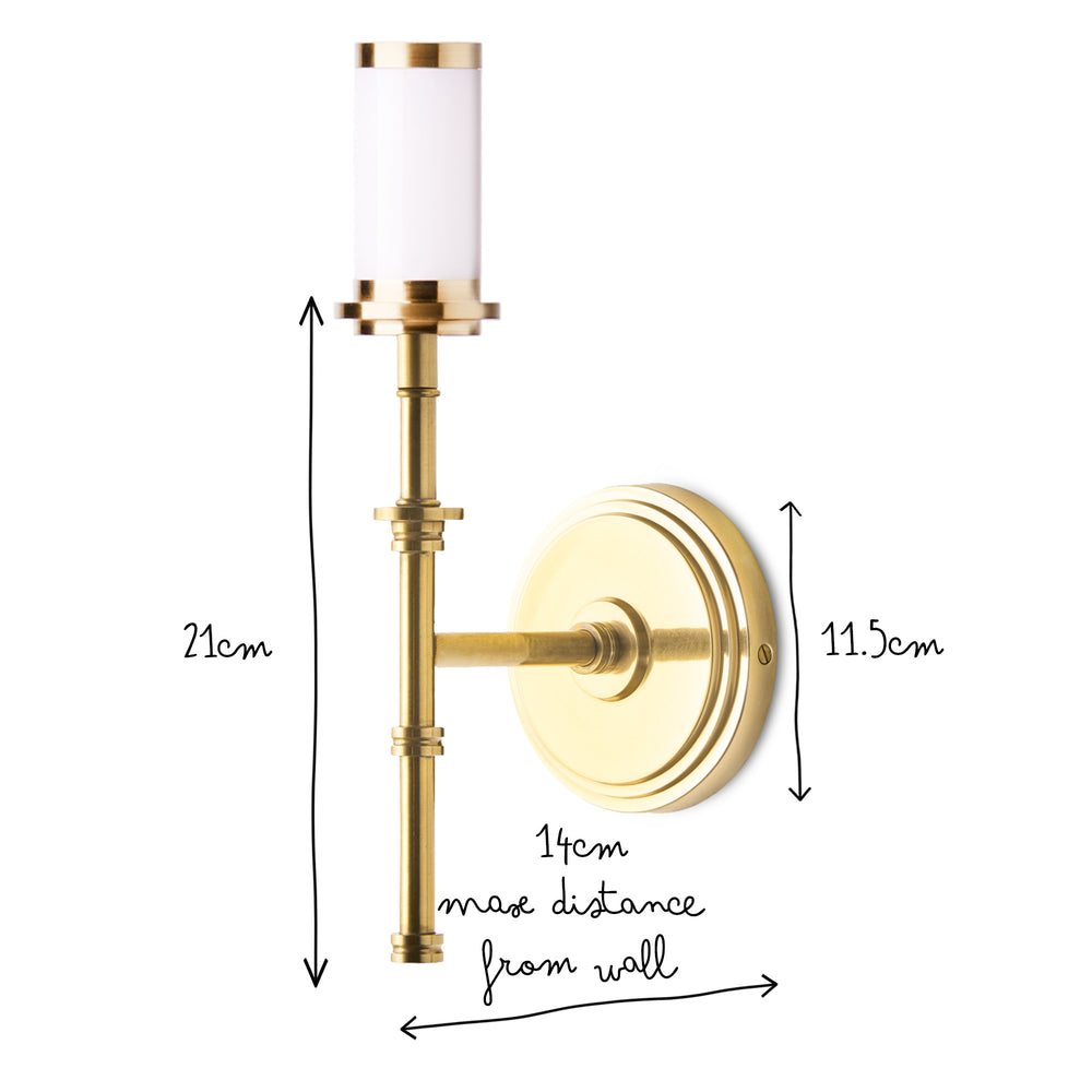 Pooky - Single Chukka Rechargeable Wall Fitting - Antique Brass