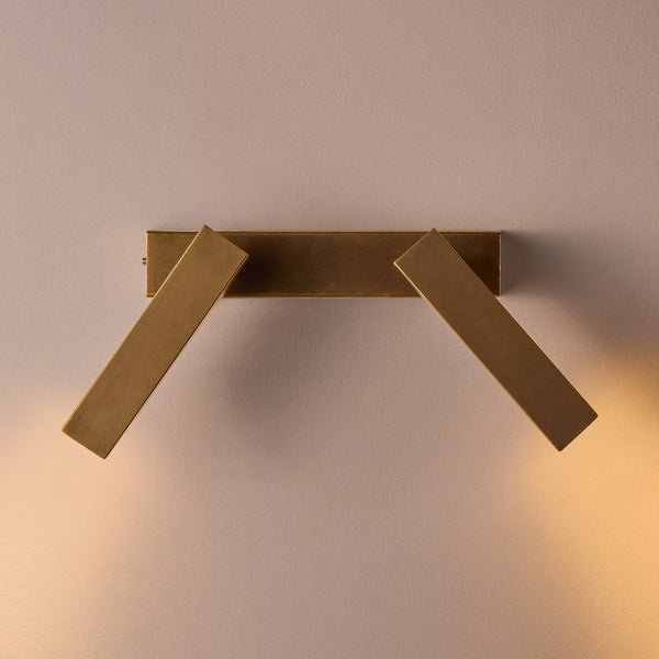 Pooky - Double Andor Ip54 Adjustable Wall Light - Brass