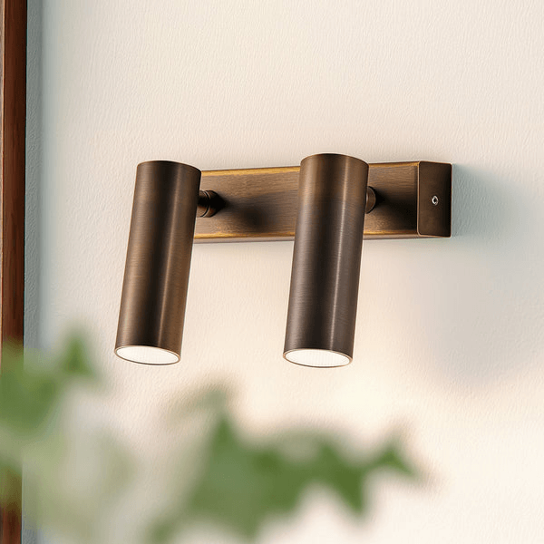Pooky - Double Austell Ip54 Wall Spotlight - Bronze