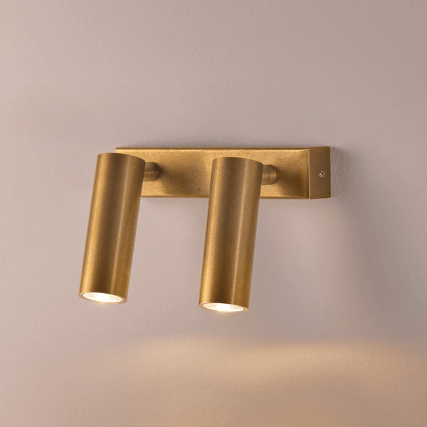 Pooky - Double Austell Ip54 Wall Spotlight - Brass
