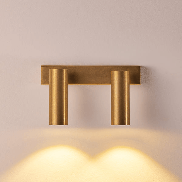 Pooky - Double Austell Ip54 Wall Spotlight - Brass