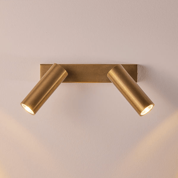 Pooky - Double Austell Ip54 Wall Spotlight - Brass