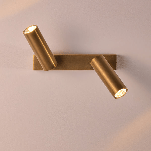 Pooky - Double Austell Ip54 Wall Spotlight - Brass