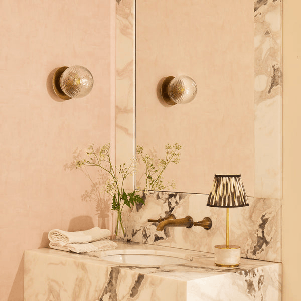 Pooky - Smaller Burgh Ip54 Wall Light - Glass And Brass