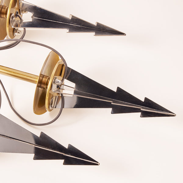 Pooky - Bullrush ip67 Spike Lights - Brass and Glass