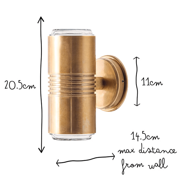 Pooky - Larger Blythe Ip54 Wall Light - Outdoor - Antique Brass