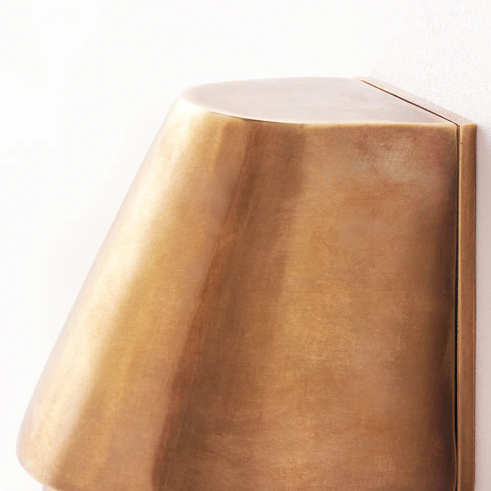 Pooky Bowditch IP54 Mast Wall Light in Aged Brass
