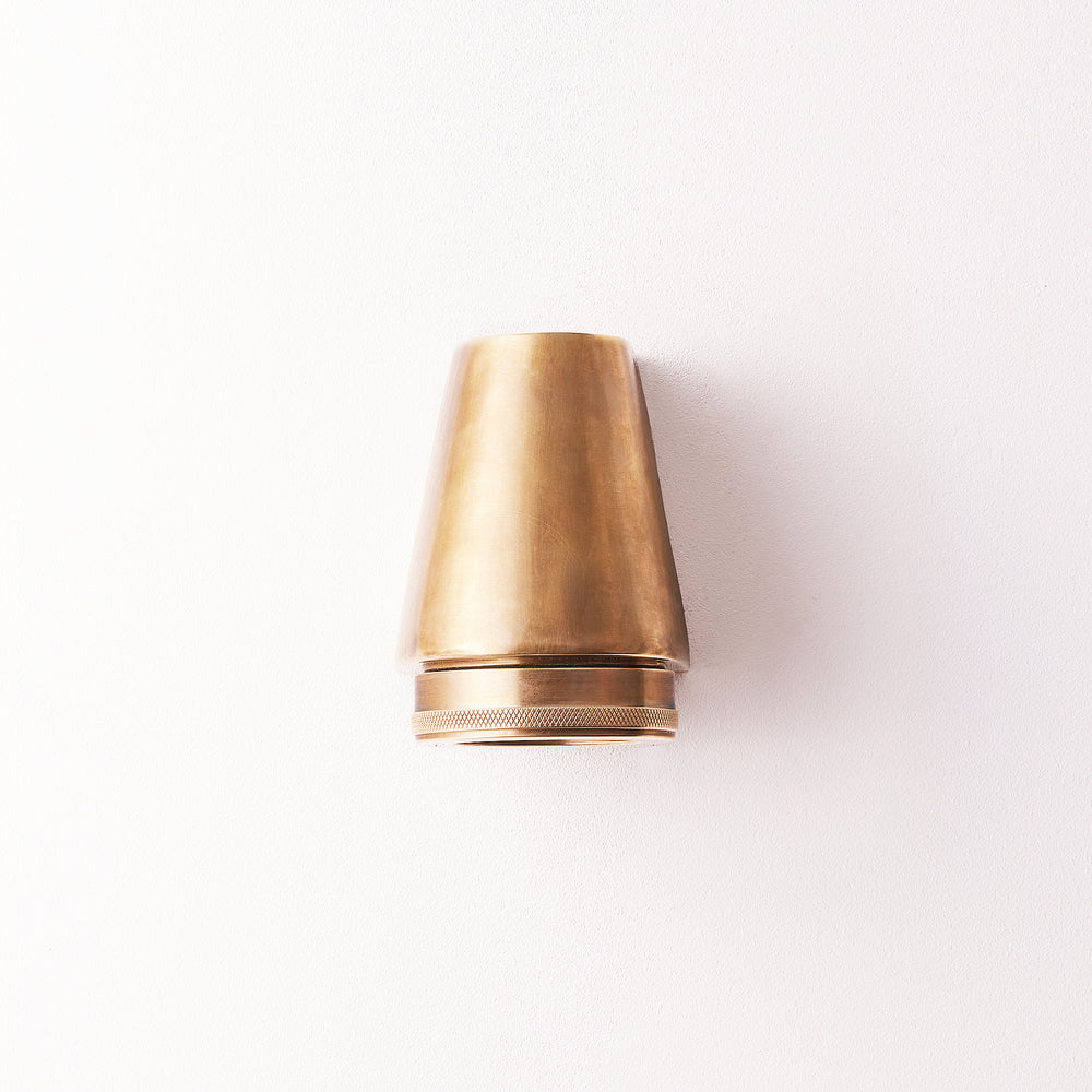 Pooky Bowditch IP54 Mast Wall Light in Aged Brass