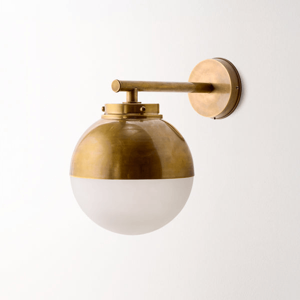 Pooky - Claridge Exterior ip54 Wall Light - Glass And Brass
