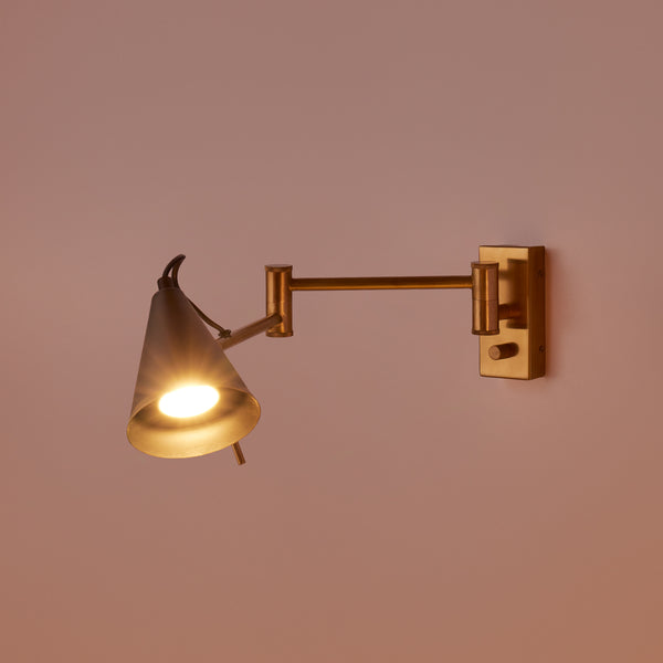 Pooky - Conrad Articulated Wall Light - Brass with Bronze Hood