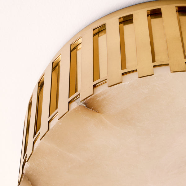 Pooky - Crenel Flush Ceiling Light - Alabaster and Brass