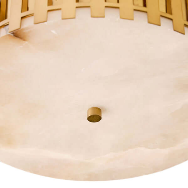 Pooky - Crenel Flush Ceiling Light - Alabaster and Brass showcasing its elegant alabaster and brass design.