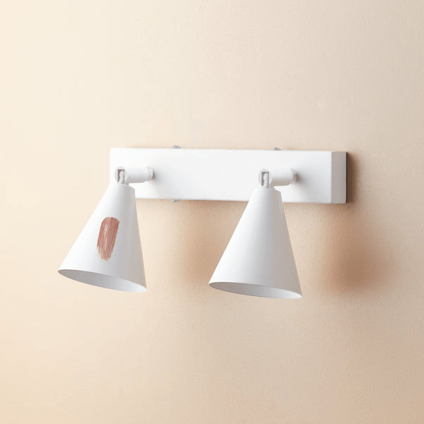 Pooky - Crick Double Wall Spotlight - Paintable Finish mounted on wall with customizable color options.